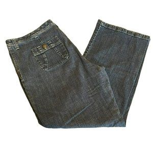 Eddie Bauer Denim Jeans Womens 20 Mid Rise Boot Cut 30" inseam patch pockets